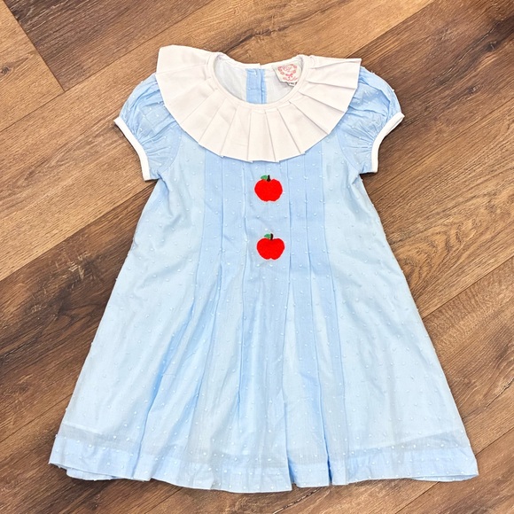 Cecil And Lou Other - Cecil and Lou Blue Apple Dress Collar School Pictures Outfit Lined Pleated 4T